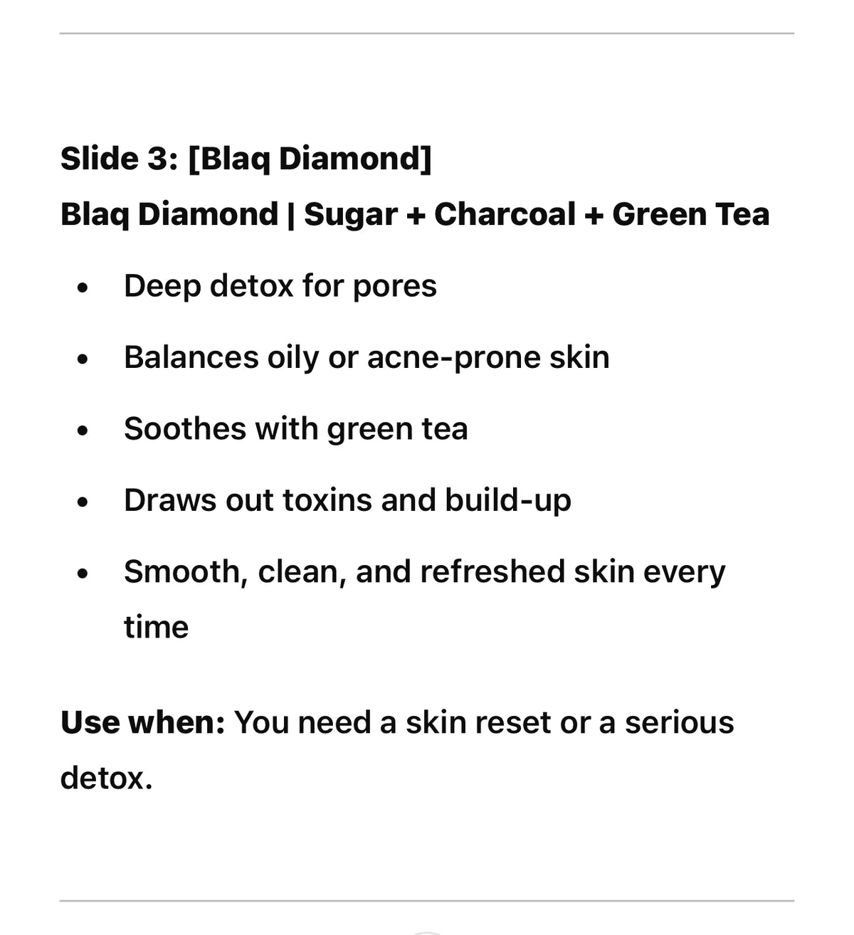 BLAQ DIAMOND EXFOLIATE