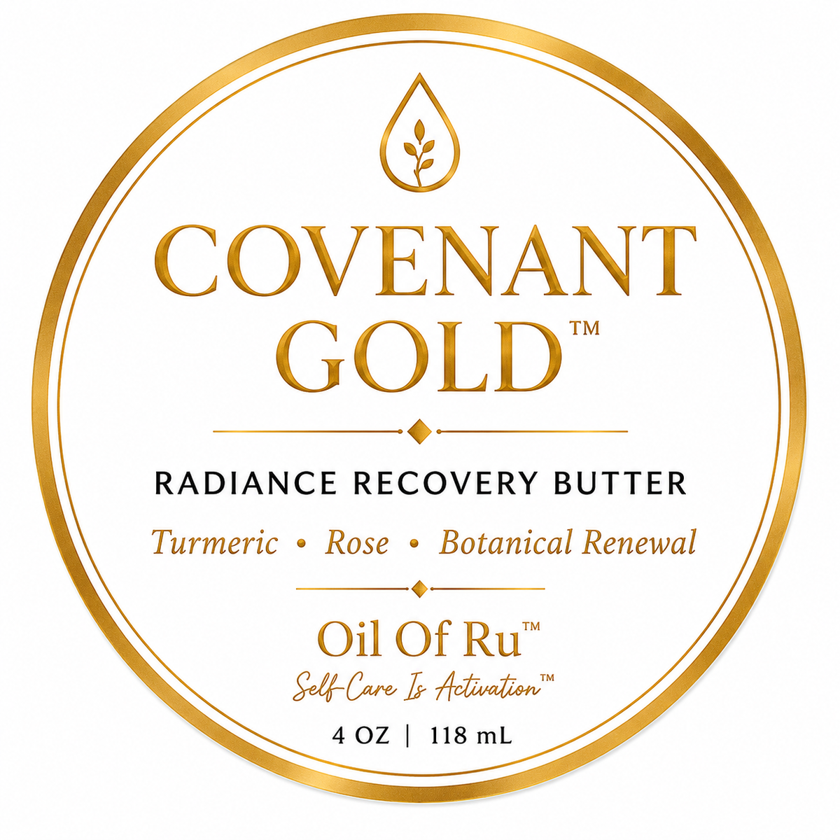 Therapeutic Butters | COVENANT GOLD™️ with Turmeric and Rose 4 oz