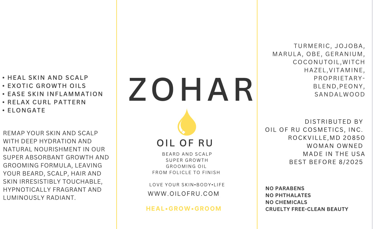 ZOHAR Growth Oil (Beard and Scalp)