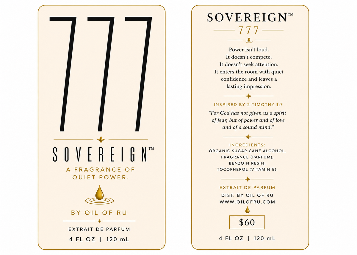Fragrance 777 | SOVEREIGN RU777 | Organic Parfait  10 ml
